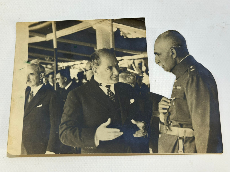 ATATÜRK VE İRAN ŞAHI RIZA PEHLEVİ ORJİNAL FOTOĞRAF